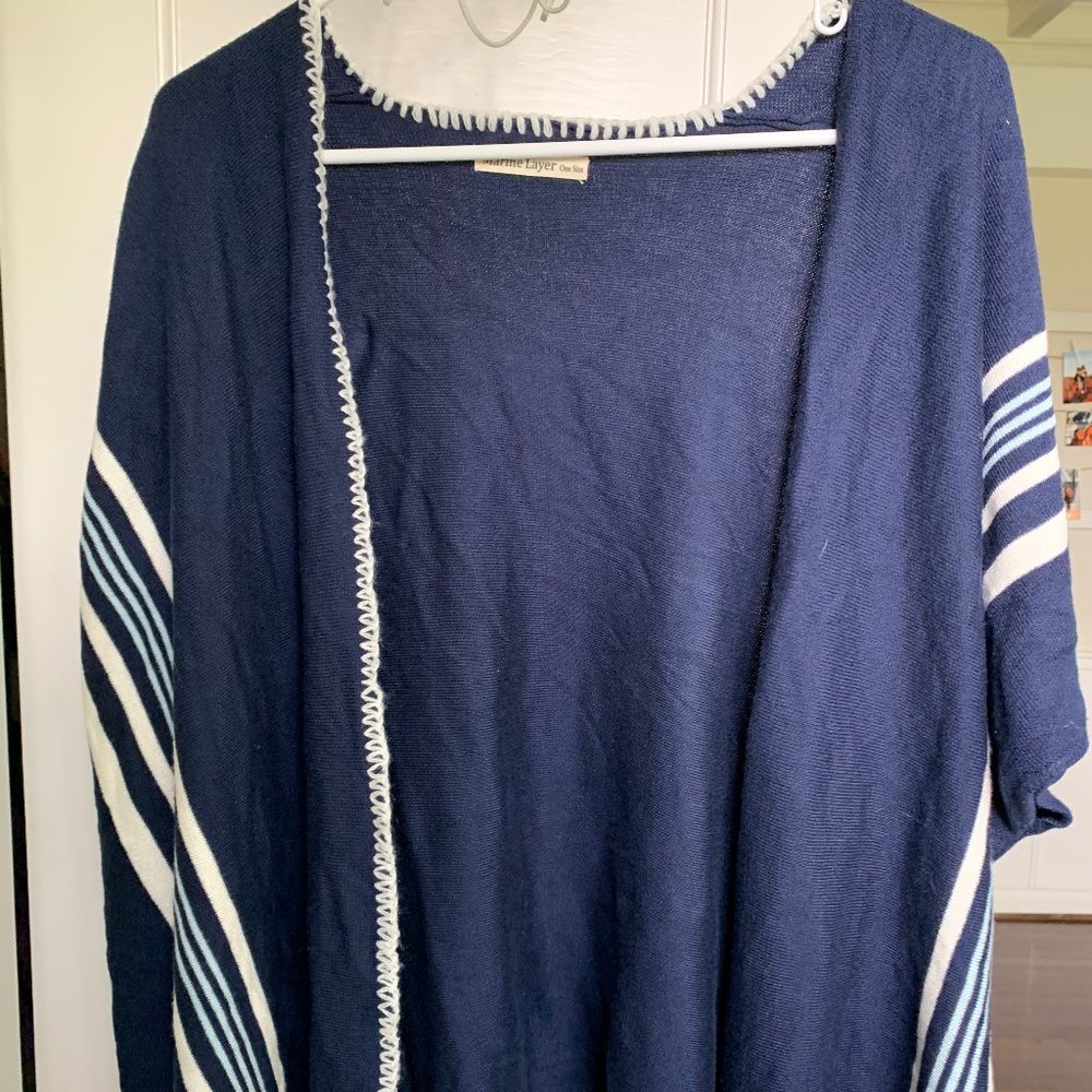 Poncho-style Navy Women's Coverup